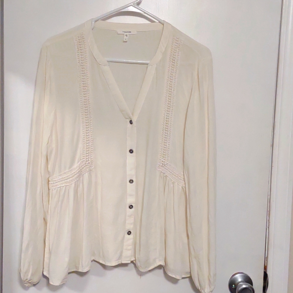 Cream colored Maurices blouse, large.